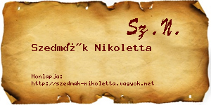 Szedmák Nikoletta névjegykártya