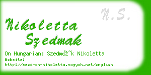 nikoletta szedmak business card